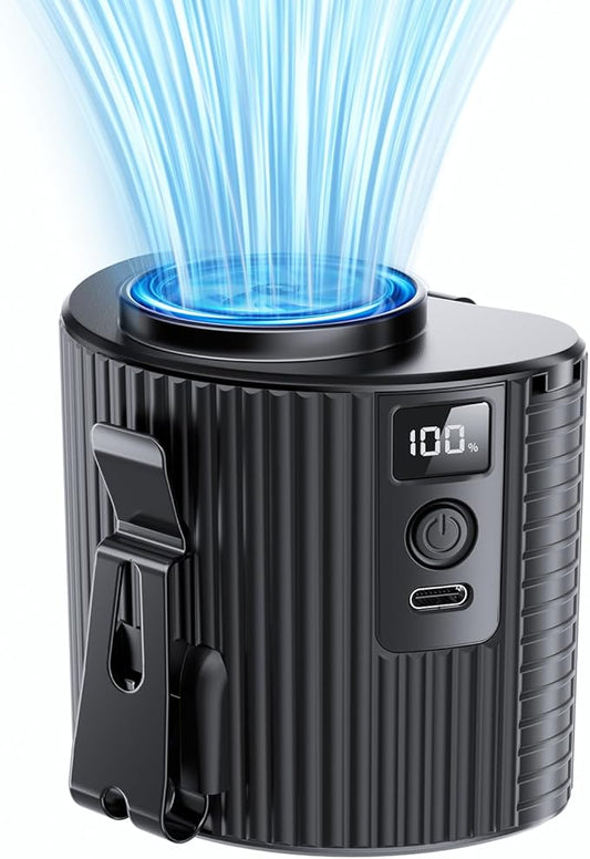 Portable Fan,Rechargeable Waist Fans,11000RPM Strong Airflow Mini Wearable Belt Fan,5 Speed,Personal Clip Waist Fans for Outdoor,Camping,Jobsite,Fishing,Travel (K20-Black)