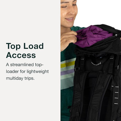 Osprey Tempest 44L Women's Lightweight Hiking Backpack - Daypack for Travel & Camping, Red Pampas/Coal Grey, XS/S