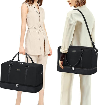 Weekender Bags for Women Overnight Bags with Shoe Compartment 21" Duffle Travel Bag for Traveling Weekend Gift 3pcs Set