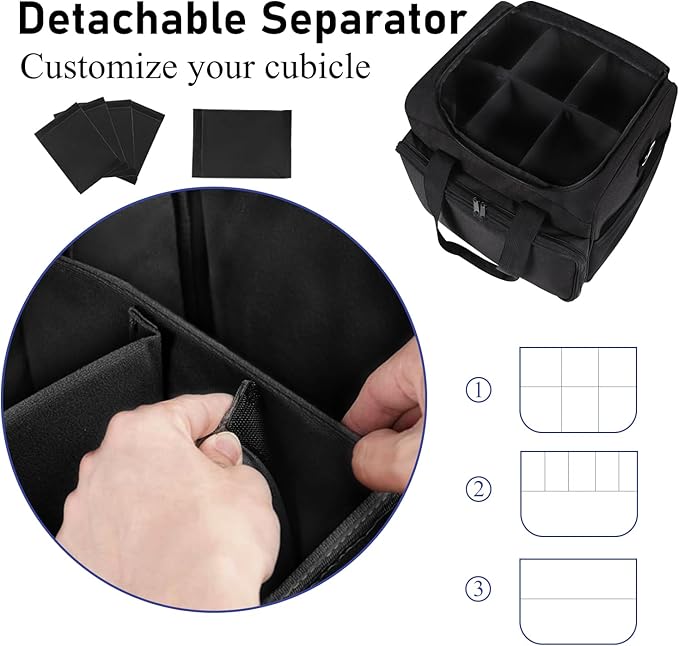 Cable Organizer Bag,Cable Management Box Cord Organizer Case,Electronics Cord Storage Bag with Adjustable Divider Large Cable Storage Bag Carrying Case for Cable, Cord,Power Strip