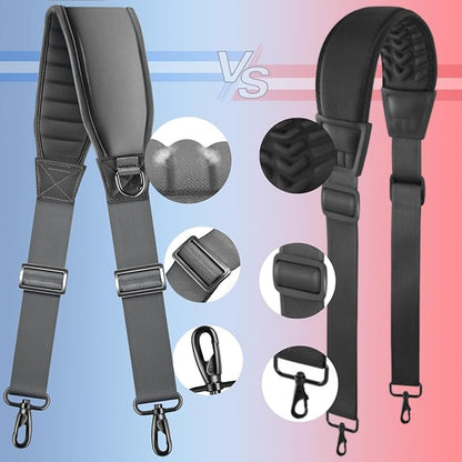 ZINZ Shoulder Strap 78" Belt with Neoprene Thick Padded, Universal Bag Strap with Double Adjustable Buckles and Metal Swivel Hooks,Ideal for Individuals 5'11" and Taller,Gray