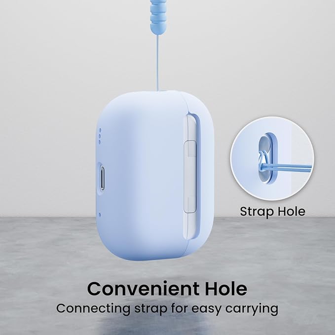 ORNARTO Compatible with AirPods Pro 2 Case 2022, Full Protective Hybrid Silicone for AirPods Pro 2nd Generation Case, Front LED Visible Skin Cover-Baby Blue