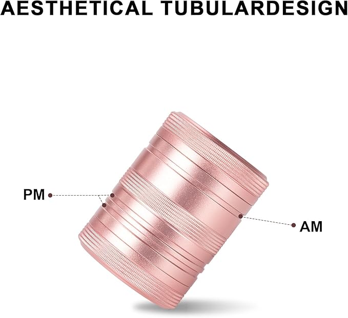 Metal Pill Box Pill Case 2 Times a Day - Daily Pill Container Portable Travel Medicine Holder for Pocket Purse Medicine Organizer for Vitamin/Fish Oil/Supplements