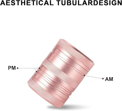 Metal Pill Box Pill Case 2 Times a Day - Daily Pill Container Portable Travel Medicine Holder for Pocket Purse Medicine Organizer for Vitamin/Fish Oil/Supplements