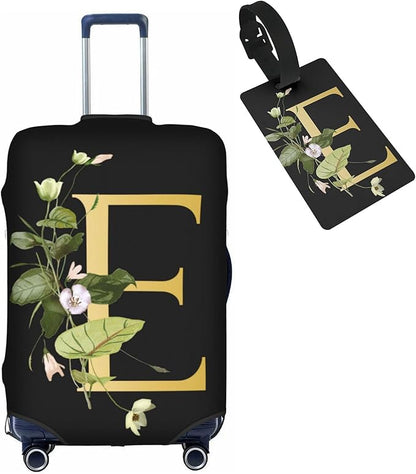 Decorative E Suitcase Protectors Elastic Washable Luggage Covers With Concealed Zippers For 18-32 Inch Luggage (Size L: Fits 25-28 Inch)