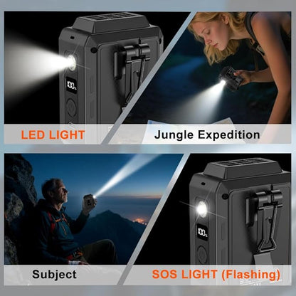 CAZOKASI Personal Waist Clip Fan Rechargeable Wearable Hand Free Wearable Cooler Fan for Traveling Working Outdoor Office (5000mAh / Black)