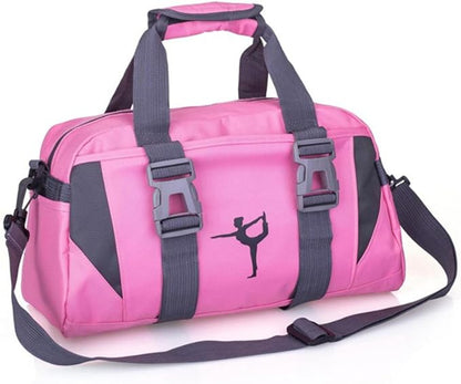 Small/Large Dance Duffle Bag For Girls Sport Gym Bags For Women Yoga Bag (Pink, Large)