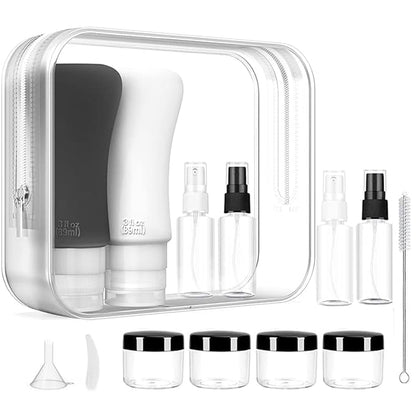 18 Pack Travel Bottles, 3oz & 2oz Leak Proof Toiletries, Perfect for Business or Personal Travel, Fun Outdoors Silicone 18 Pieces