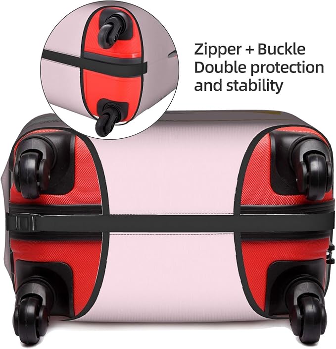 Flower Lette C Pink Luggage Cover Elastic Washable Stretch Suitcase Protector Anti-Scratch Travel Suitcase Cover for Kid and Adult XL (29-32 inch suitcase)