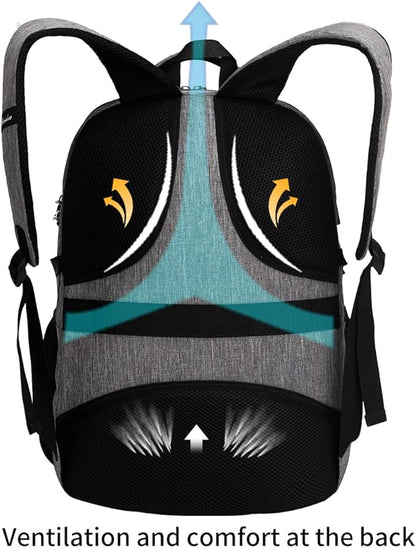 SHRRADOO Anti Theft Laptop Backpack Travel Backpacks with usb Charging Port for Women Men High School College Backpack Computer Bag Fits 17 Inch Laptop,Black