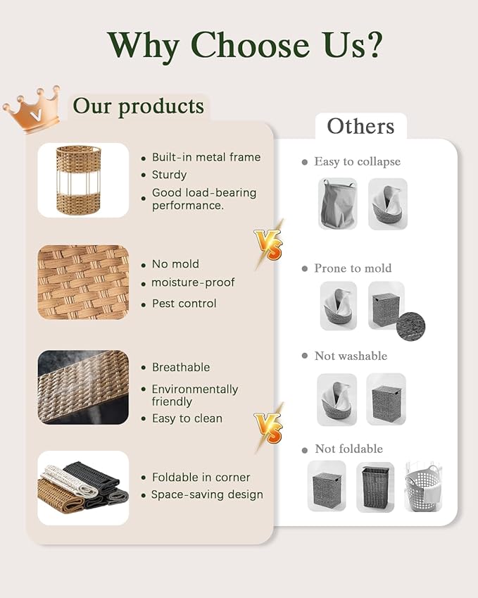 34.3 Gal (130 L) Large Laundry Hamper Laundry Basket Round Handwoven Wicker Laundry Baskets Rattan Laundry Basket with Removable Bag Handles 2 Mesh Bags for Living Room Bedroom Gray