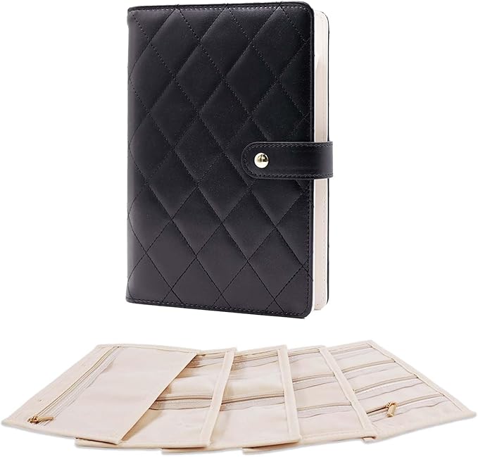 Travel Jewelry Organizer Case ， Portable Jewelry Organizers Storage Book, Compact Jewelry Roll for Earrings, Rings, Necklaces - Perfect Jewelry Travel Bag for Women