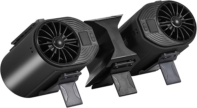 Portable Waist Fan Detachable Dual-Fan Combination Turbo Technology10000 mAh 5-Speed 13000RPM Clip On Belt Wearable Personal Neck Fan for Traveling Outdoor Jobsite Camping (BLACK)