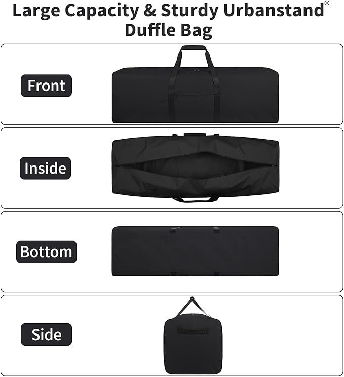 Urbanstand 48 Inch Travel Duffle Bag Extra Large Sport Equipment Duffel Bags with 2-way Lockable Zippers (Black 48inch 2Pack)