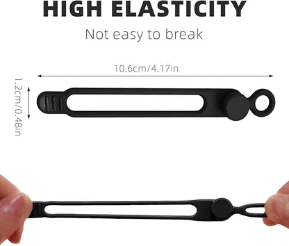 Data Cable Organizer, 2025 New Elastic Silicone Cable Straps Cord Organizer, Reusable Cable Ties Wire Organizer for Bundling and Fastening Earphone, Phone Charger (24 Pcs)