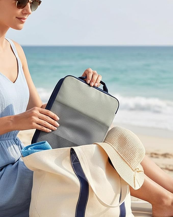 ECOHUB 6 Set Compression Packing Cubes, Lightweight Cruise Ship Vacation Travel Essentials, Durable Travel Accessories for Suitcase Luggage Organizer Bags Set with YKK Zippers Shoe Bag, Dark Blue