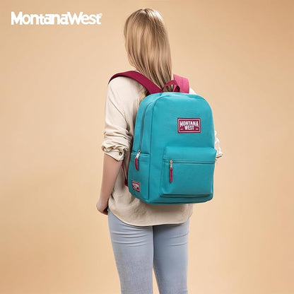 Montana West Backpack for Women Men 2 PCS Lightweight College Bookbags Casual Daypack Backpacks for Commute & Travel