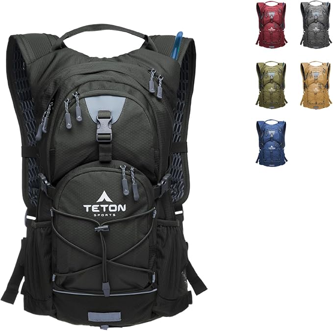 Teton Oasis/Trailrunner Hydration Backpack – Lightweight Water Pack with 2L/3L Bladder for Hiking, Running, Cycling, Biking – 2L/18L/22L Sizes – Sewn-in Rain Cover – Fits Men and Women