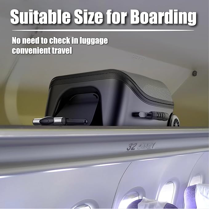 Children's Ride-On Suitcase,Kids Ride-On luggage, Kids Luggage Set, Travel Student Trolley Boarding Toy Box, 2-in-1 Case & Baby Stroller,Black