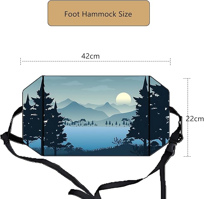 Airplane Foot Hammock for Plane Travel Ajustable Foot Rest for Plane Comfort Sling Airplane Gadgets for Adult Long Fling,Plane Travel Essentials (Mountain)