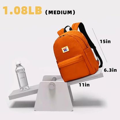 willikiva Kids Backpack for School Boys Girls Teens Toddler Backpack Waterproof Kindergarten Preschool Elementary Bookbag Children Travel Bag(Orange,Medium)