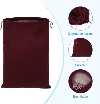 PATIKIL Shoe Dust Bag, 16 Pack Duster Flannel Shoes Pouch with Drawstring Washable Breathable Travel Shoe Bags for Home Luggage Storage, 12x17" Burgundy