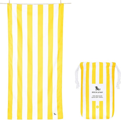 Dock & Bay Beach Towel - Quick Dry, Sand Free - Compact, Lightweight - 100% Recycled - Includes Bag - Cabana - Set A (4), Extra Large (200x90cm, 78x35)