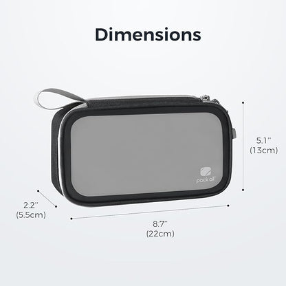 pack all Clear Electronic Organizer, TPU Cable Organizer Bag, Compact Cord Travel Organizer for Cables, Chargers, Phones, USB Cords, SD Cards (Black)