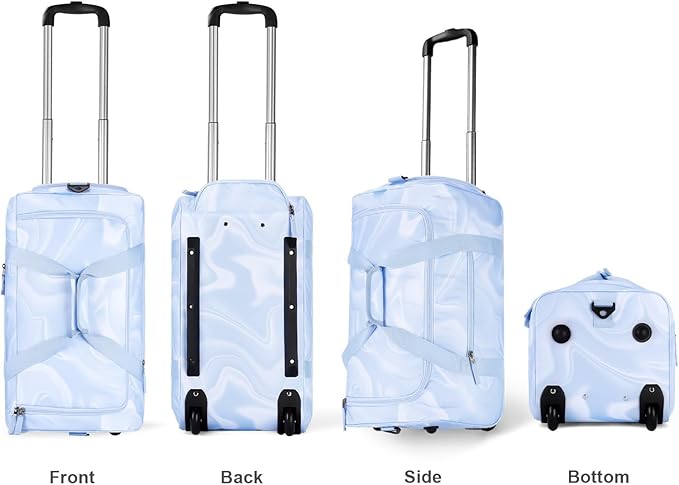 Choco Mocha Girls Fluids Babyblue Suitcase with Wheels Kids Purple Rolling Duffle Bag for Camping Teen Girls Toddler Luggage Bag for Travel, 22inch