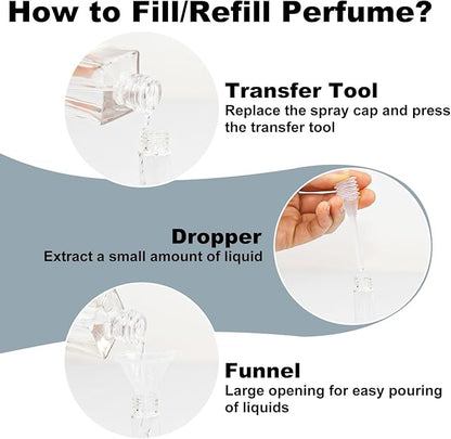 10 PCS 8ml Perfume Atomizer Refillable Bottle, Cologne Travel Spray Bottle, Mini Spray Empty for Refill, Refillable Portable Sprayer (Black)