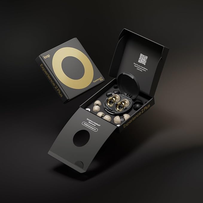 Loop Experience 2 Plus Ear Plugs – Stylish Certified Hearing Protection for Concerts & Festivals, Live Events, Sports, DJs & Nightlife – 17dB Noise Reduction, (High-Fidelity) + Mute for extra coverage