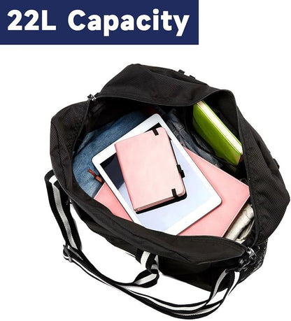 Arxus Foldable Tote Bag for Travel Expandable Lightweight Carry On Luggage 22L Packable Duffle Bag for Traveling