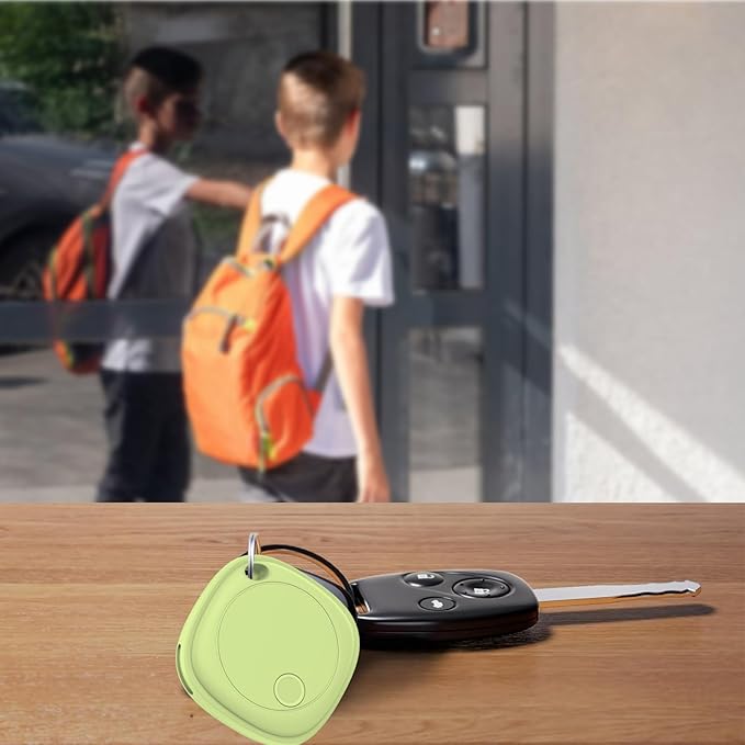 Air Tracker Tags-4 Pack, Bluetooth Tracker Works with Apple Find My APP (iOS Only), Bluetooth Smart Air Tag Keys Finder and Item Locator for Keys, Bags, Luggage, Wallet, Replaceable Battery