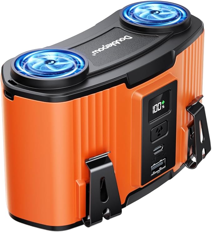 12000mAh Personal Waist Fan, USB Rechargeable Clip The Waist For Working,10 Speed & 23H Cooling and Heatstroke Prevention For Outdoor Travel Camping (orange, 12000mAh)