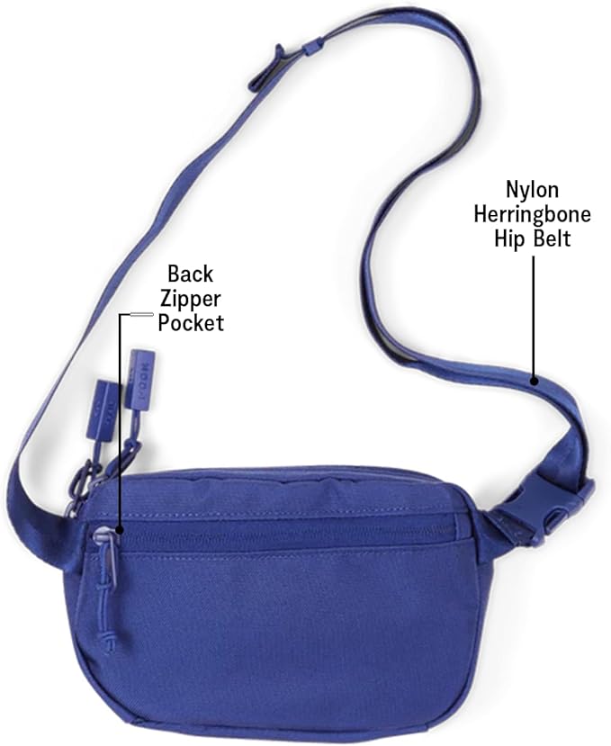 Baboon to the Moon Fanny Pack - Trendy, Compact, Water-Repellent Waist Bag in Multiple Colors and Sizes for Men and Women (Navy, Mini (1.5L))