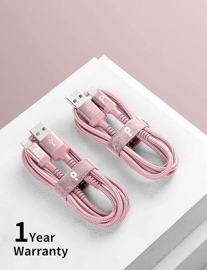 Long iPhone Charger 10FT, 2Pack Lightning Cable [Apple MFi Certified] iPhone Charger Cord USB to Lightning Cable Compatible with iPhone 14/13/12/11 Pro Max/XS MAX/XR/8/7/Plus/6S/5S/iPad (Pink)