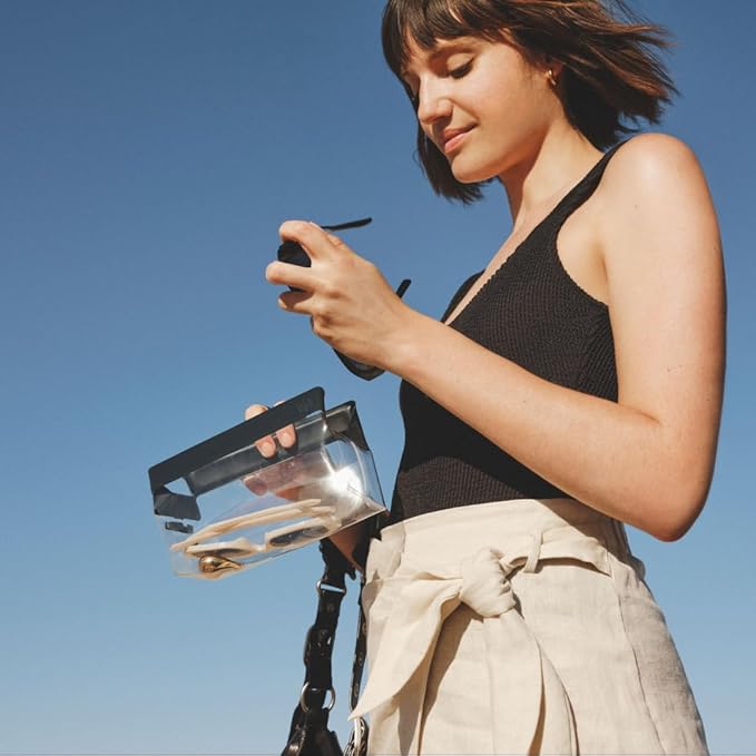 Cadence Parcel - Clear Kit with Magnetic Closure - Durable and Leak-Resistant Travel Toiletry Kit - TSA-Compliant & Modular Design - Hygiene Bag for Travel Essentials - .5 Qt - Rose