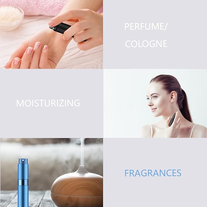 Lil Ray 8ml Portable Mini Perfume Atomizer(7 PCS) Refilable Empty Small Spray Bottle with Lifting Nozzle for Travel, Pocket Cologne Sprayer (7 Colors)