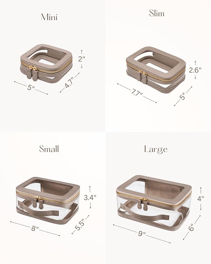 4 Pcs Clear Cosmetic Bag Set for Women Makeup Bag with Handle, Travel Toiletry Bag Transparent Cosmetic Case Portable Make Up Organizer Bag for Essentials