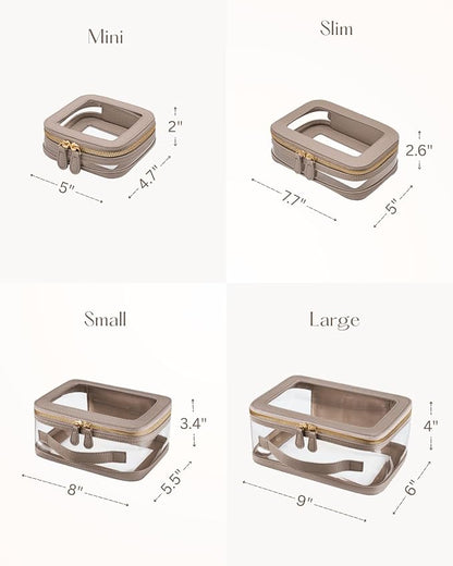 4 Pcs Clear Cosmetic Bag Set for Women Makeup Bag with Handle, Travel Toiletry Bag Transparent Cosmetic Case Portable Make Up Organizer Bag for Essentials