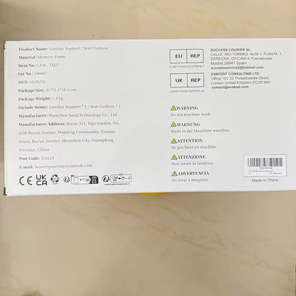 BEAUTRIP Seat Cushion & Lumbar Support Pillow for Office Chair, Car & Wheelchair - Ergonomic Coccyx Cushion for Tailbone, Sciatica & Back Pain Relief - Extra-Dense Charcoal Memory Foam Chair Cushions