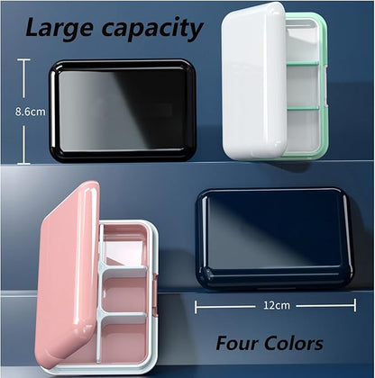 Pill Box Waterproof Travel Pill Case Portable Daily Pill Container Pill Holder Purse 6 Compartments Pocket Compact Medicine Organizer for Vitamin,Fish Oils,Supplements,Medication (Large Pink)