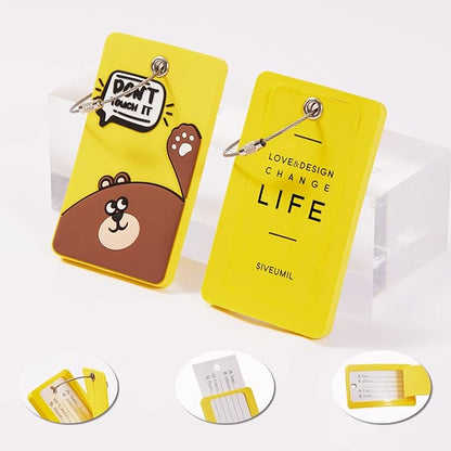 6PCS Unique Cute Animal Luggage Tags with Smile Reminder,Bright Silicone,Includes Name Cards with Full Privacy Cover & Stainless Steel Loops,Funny Suitcase Identify Labels for Women Men Kids