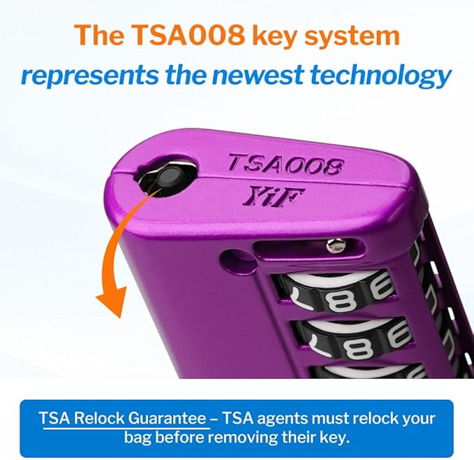 Forge TSA Approved Luggage Locks 4 Digit Combination TSA Travel Locks with TSA008, Open Alert Indicator, Zinc Alloy Body for Luggage, Suitcase, Backpack, and More. Purple 2 Locks.
