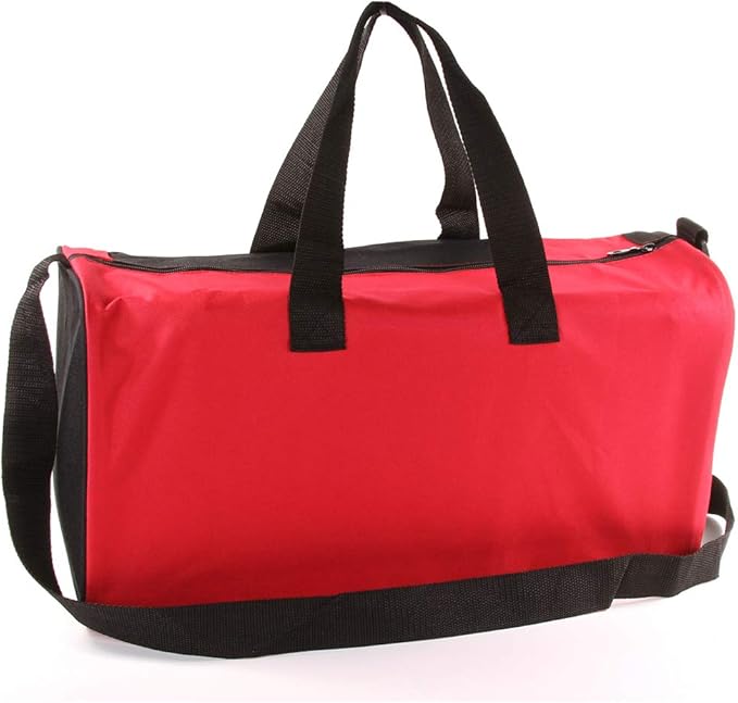 KishKesh Personalized Kids Sports Duffel Bag – Ideal for Martial Arts, Gym, Travel, Training & Workout for Male – Durable, Costumizable Name & Text – Red, 18" x 10" x 8"