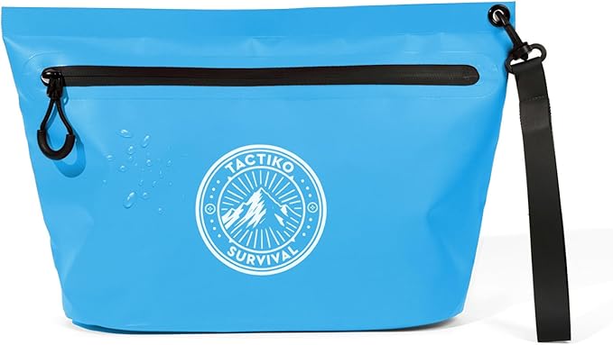 Tactiko Heavy-Duty Splash Water Resistant Zipper Pouches - Hold-All Organizers for Dry Bags, Travel Bags (Blue)
