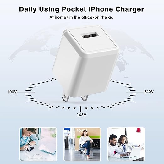 iPhone Charger,[Apple MFi Certified]3 Pack 10ft iPhone Charger Data Sync Transfer Lightning Cable with Travel USB Wall Charger Block Compatible with iPhone 14/13/12/11 Pro/SE/XS/X/XR/8/7/iPad/AirPods