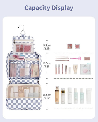 Narwey Small Hanging Travel Toiletry Bag for Women, Travel Bag for Toiletries, Makeup Bag Organizer Cosmetic Bags Make Up Bags for Girls