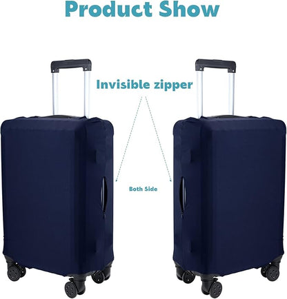 Kajaia 3 Pcs Luggage Cover Suitcase Protector Travel Suitcase Cover Anti Scratch Luggage Protector Washable Fits 18-28 Inch Luggage (Navy Blue)