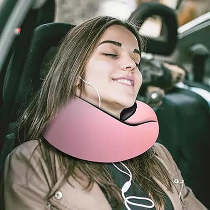 Travel Pillow, Travel Neck Pillow, 360 Degree Comfort and Breathability, Airplane Travel Neck Pillow, Stowable U-Shaped Pillow (Peach)